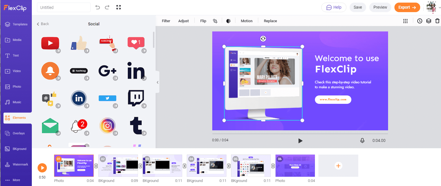 flexclip video editing tool